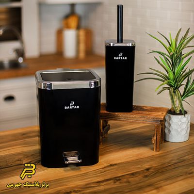 سطل دوجداره و فرچه کروم (دو حالته)